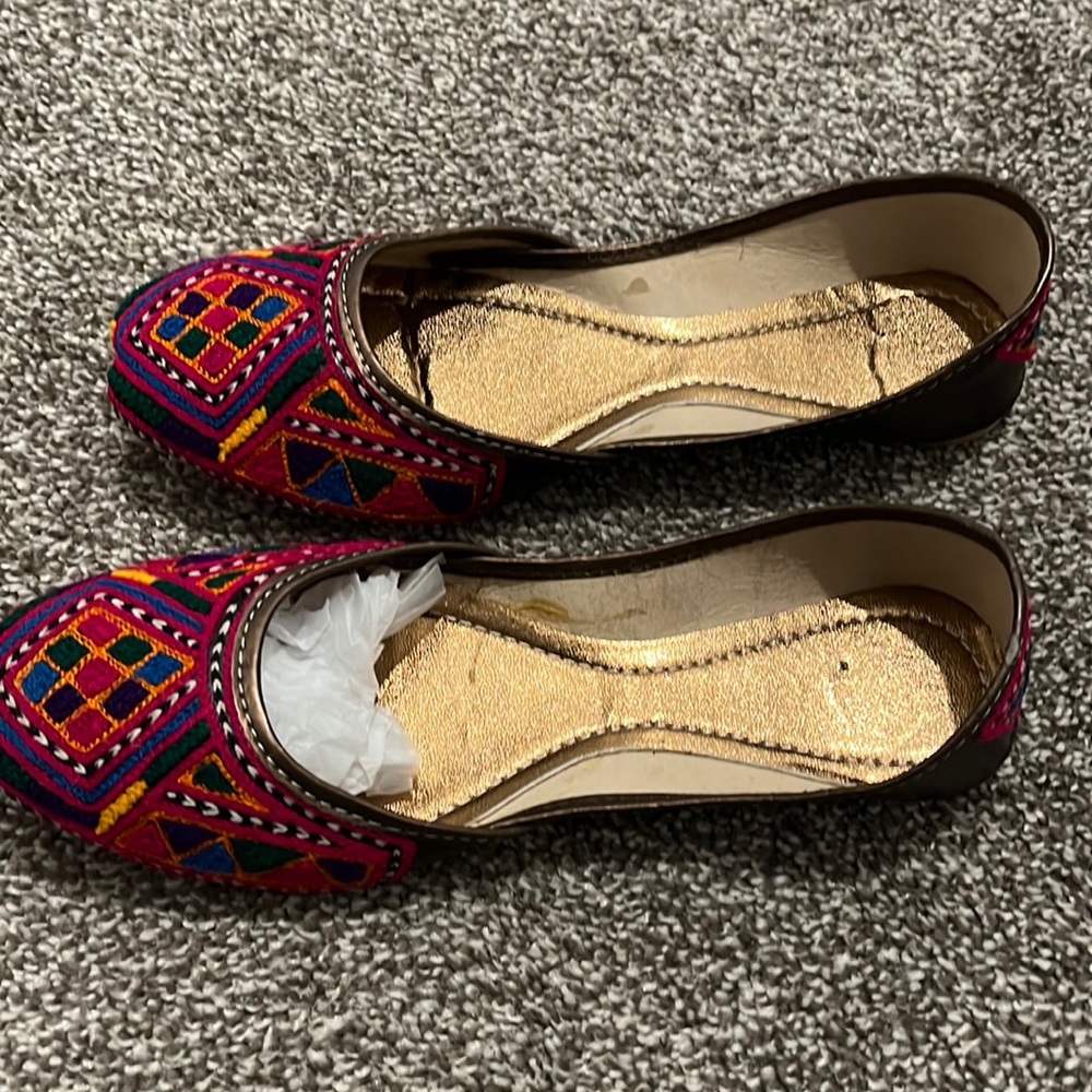 Hand embroidered leather shoes